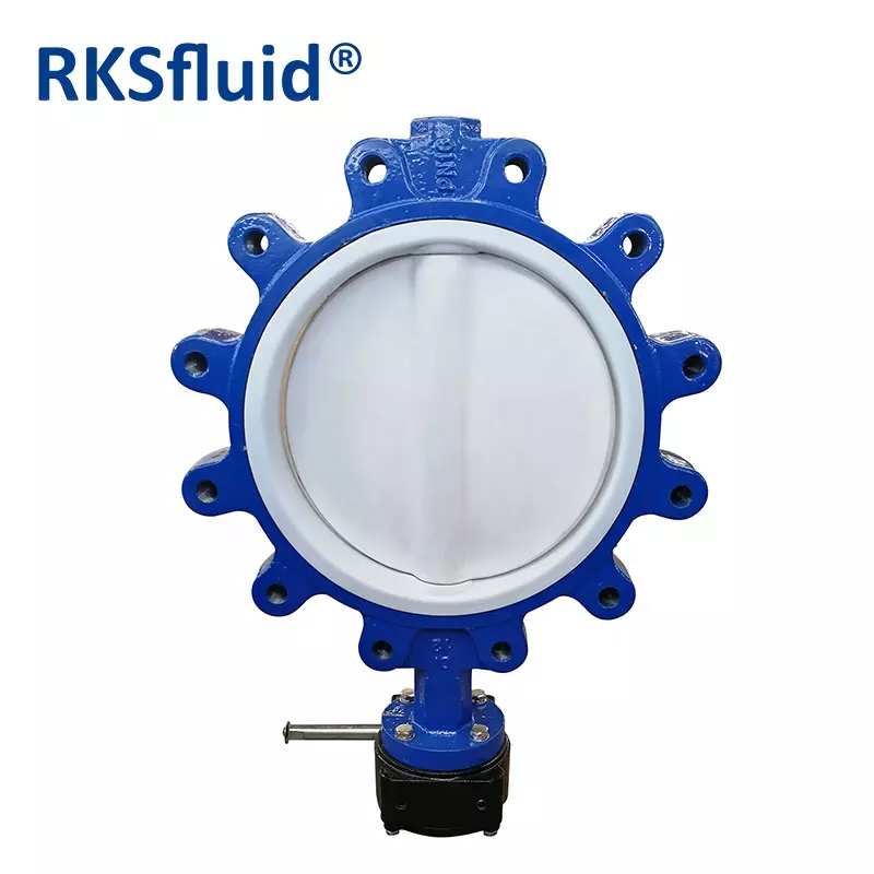 ANSI class 150 Carbon steel wcb wafer lug type butterfly valve ptfe lined PN10/PN16