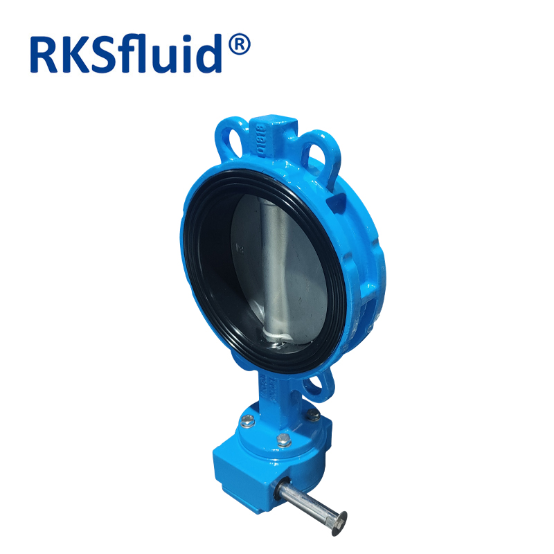 API water treatment valve DN150 PN16 CF8M ductile iron wafer type resilient seat butterfly valve