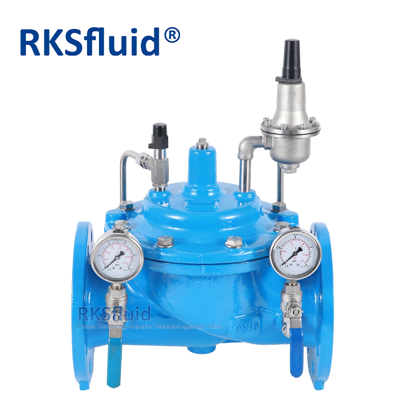 BS EN flow hydraulic control valve ductile cast iron dn100 Flange pressure reducing valve PN16 for water system