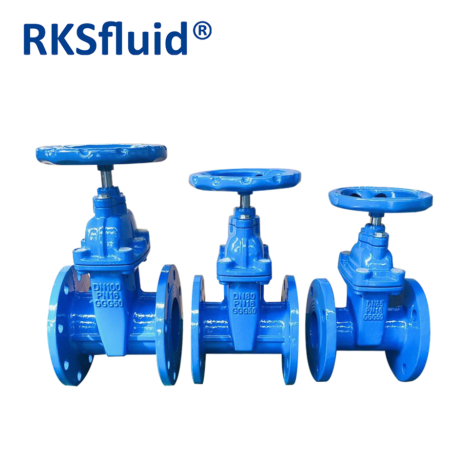 BS5163 DIN F5 Water Gate Valve DN65 DN80 DN100 PN16 GGG50 Ductile iron Flange Resilient Seated Gate Valve