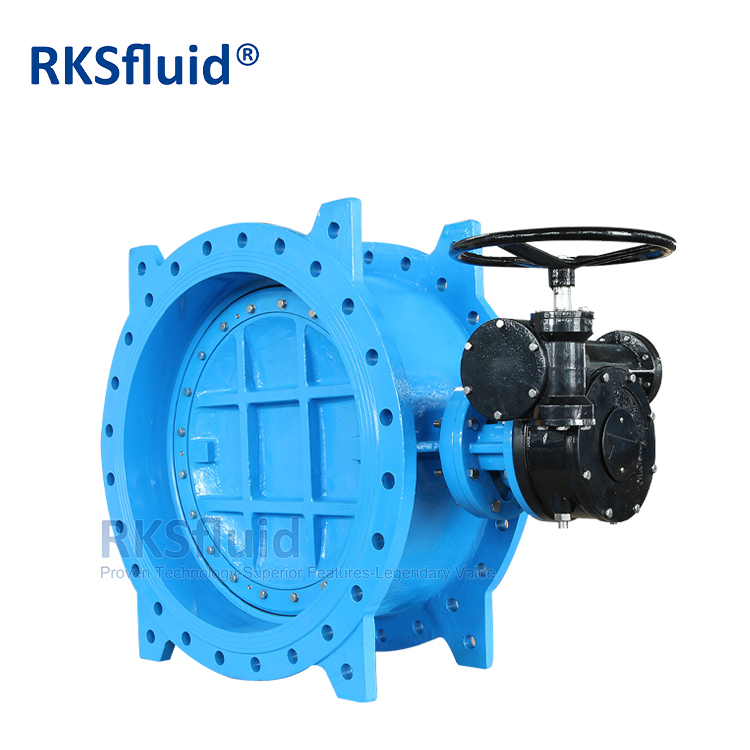 Big Size Worm Gear Cast Ductile Iron Flange Double Eccentric Butterfly Valve PN16