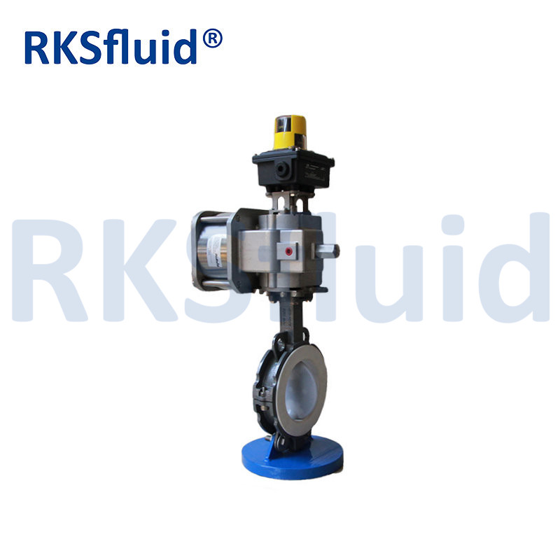 China Chinese pneumatic butterfly valve wafer lug flange DN150 5IN PTFE PFA coated