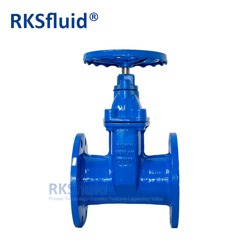 China mining valves manufacturers pn10 pn16 ductile iron non-rising stem resilient seated flanges gate valve JIS 10k