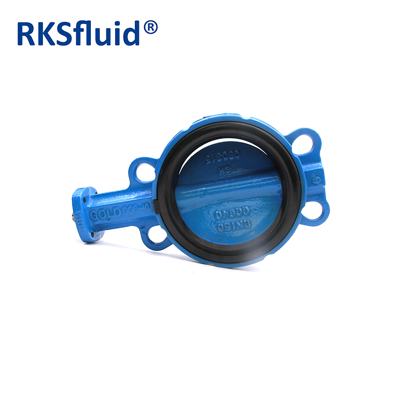 Chinese China butterfly valve DN150 wafer bareshaft EPDM