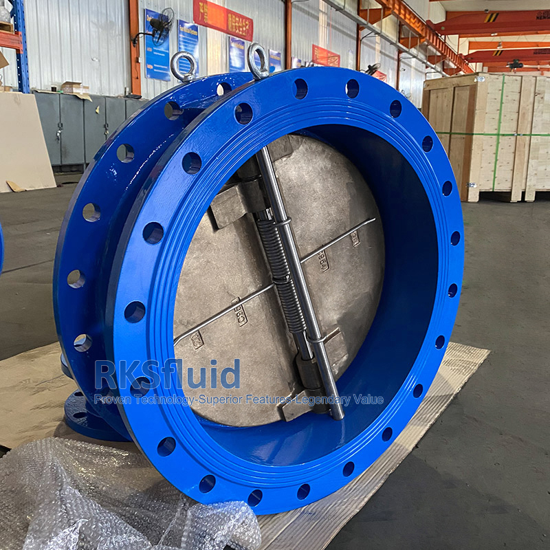 Din ANSI Standard DN80 PN16 Duktile Eisen EPDM NBR Wafer Dual Plattenprüfventile verschiedene Größen verfügbar