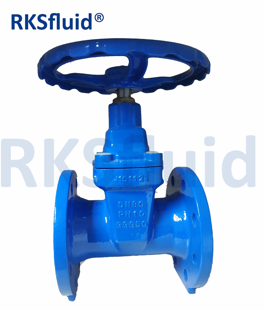 DIN F4 Flanged 4 Inch Gate Valve Manufacture Supplier With Prices Ductile Iron Sluice Valve with Resilient Seat