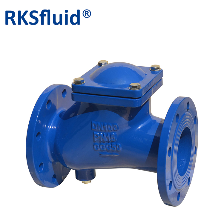 DIN non return valve ductile iron normal temperature PN16 DN150 threaded flange end ball check valve for water oil gas