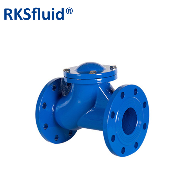 DIN non return valve ductile iron normal temperature PN16 DN150 threaded flange end ball check valve for water oil gas