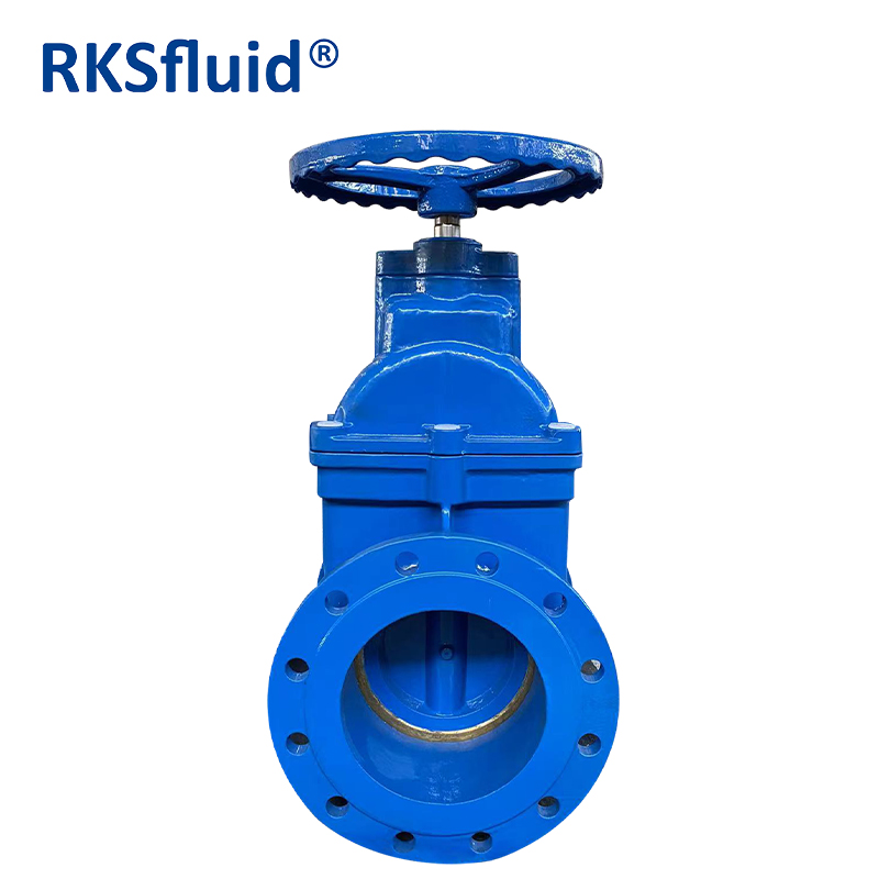 DIN3352 F4 F5 cast ductile iron DN150 metal seated flange hand wheel gate valve PN10 PN16 all size