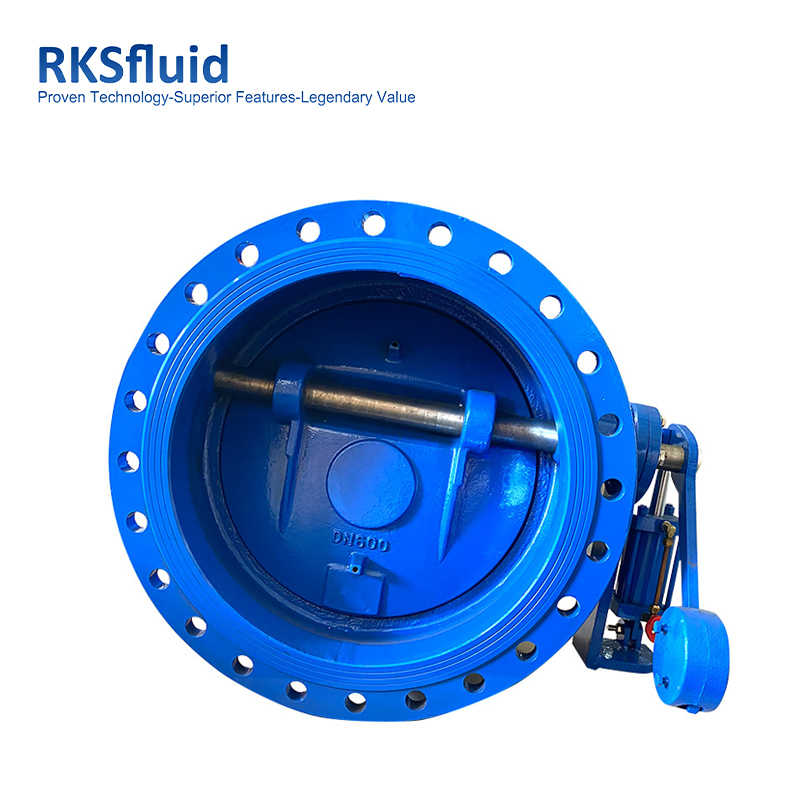 DN600 hydraulic heavy hammer slow closing flange tilting butterfly type check valve