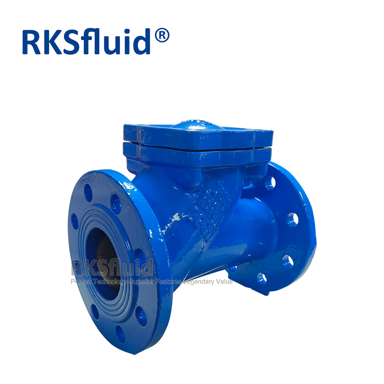 EN DN80 Ductile iron Flange type Rubber Ball Check Valve PN16 cast  iron Non return Valve for water