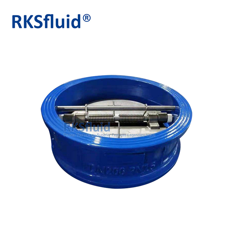 Factory supply DN200 PN16 cast ductile iron flange double plate wafer type check valve