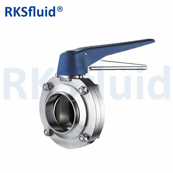 Food Grade Stainless Steel Clamp Sanitary Butterfly Vlave with 4 Positions Square Handle