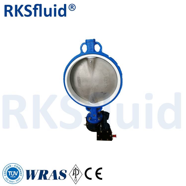 PN16 CF8 PTFE wafer butterfly valve CF8M Body PTFE lined Butterfly Valve