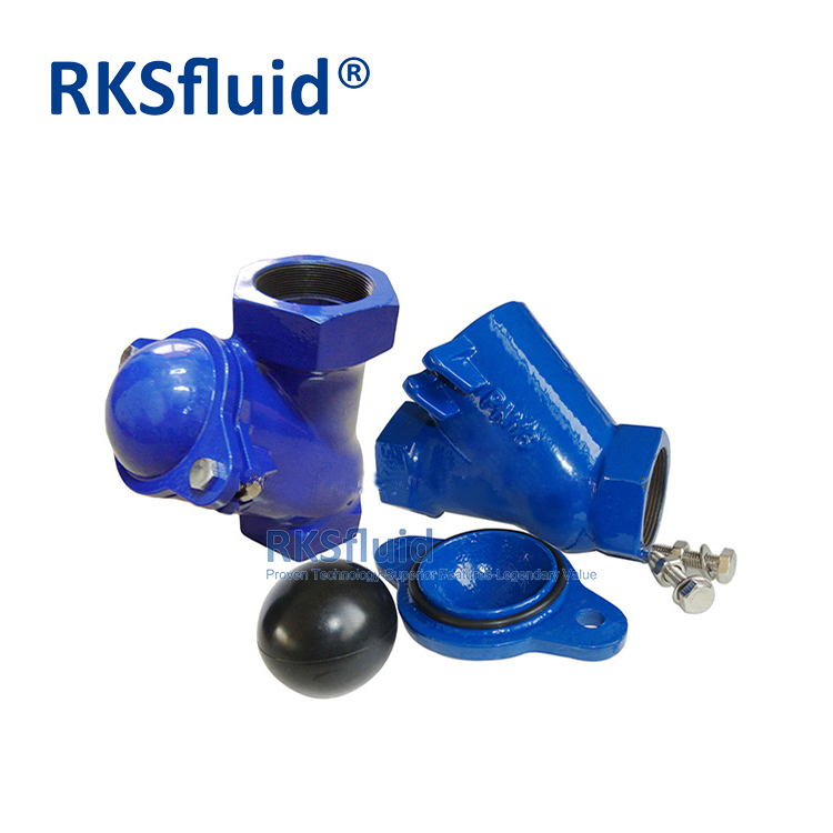 RKSfluid Non Return Screwed Check Valve DN65 Ductile Iron Threaded End Ball Check Valve PN10 PN16 with CE