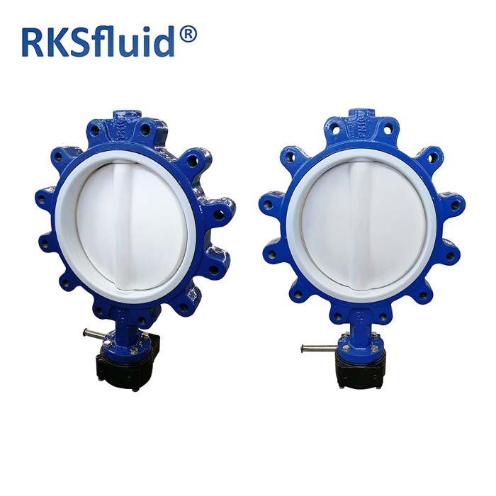RKSfluid quality with economic price. Type of lug. Butterfly valve completely covered with PTFE cast iron