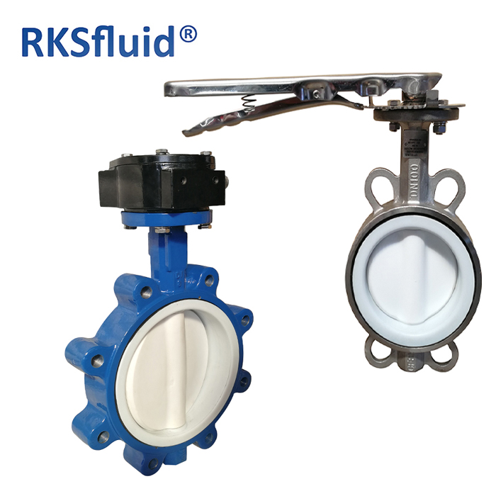 china low cheap price Acid Base corrosion chemical application ptfe lined butterfly valve