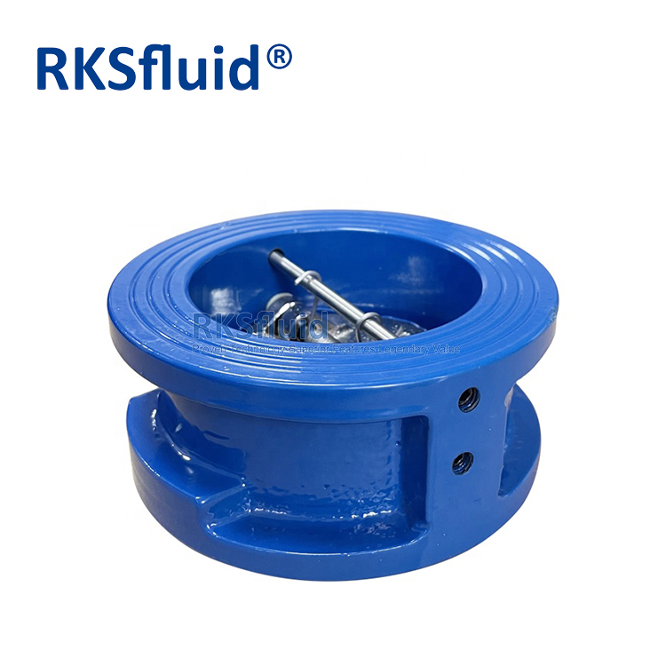 RKSfluid factory Manufacturer ANSI EPDM/NBR seated DN100 wafer dual plate check valve PN16 for sewage