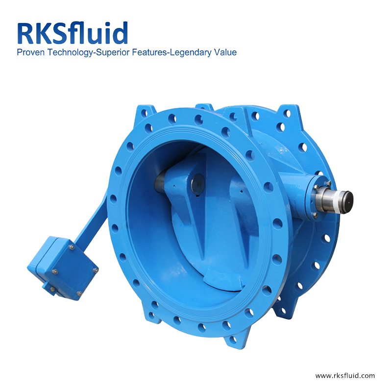 RKSfluid flange connection tilting butterfly check valve DN1200 with counter weight