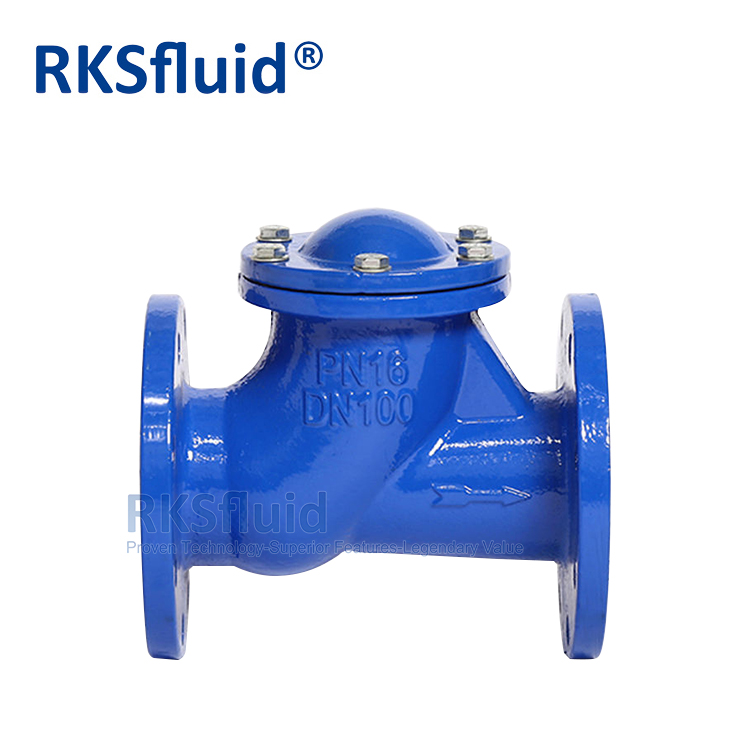 RKSfluid water valve ductile iron flange type ball check valve DN100 PN10 PN16 flange ends non return valve