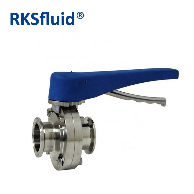 Stainless Steel 304 316L Tri Clamp Manual Sanitary Butterfly Valve With Different Types of Handle