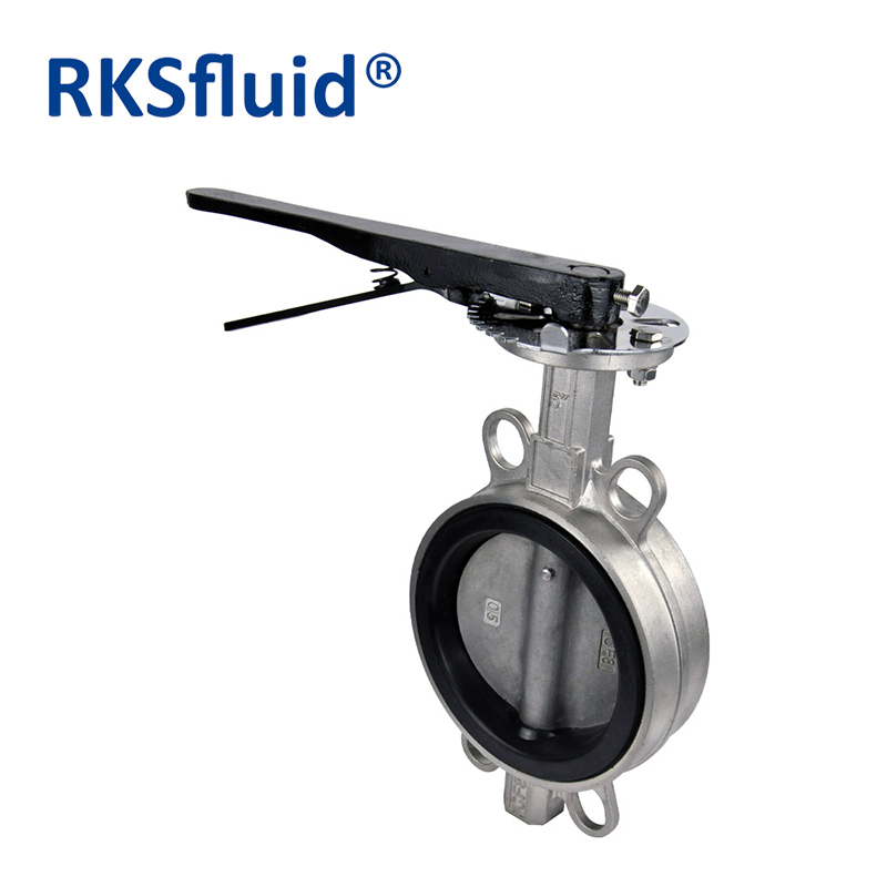 Stainless steel wafer type butterfly valve manual gearbox butterfly valves dn200