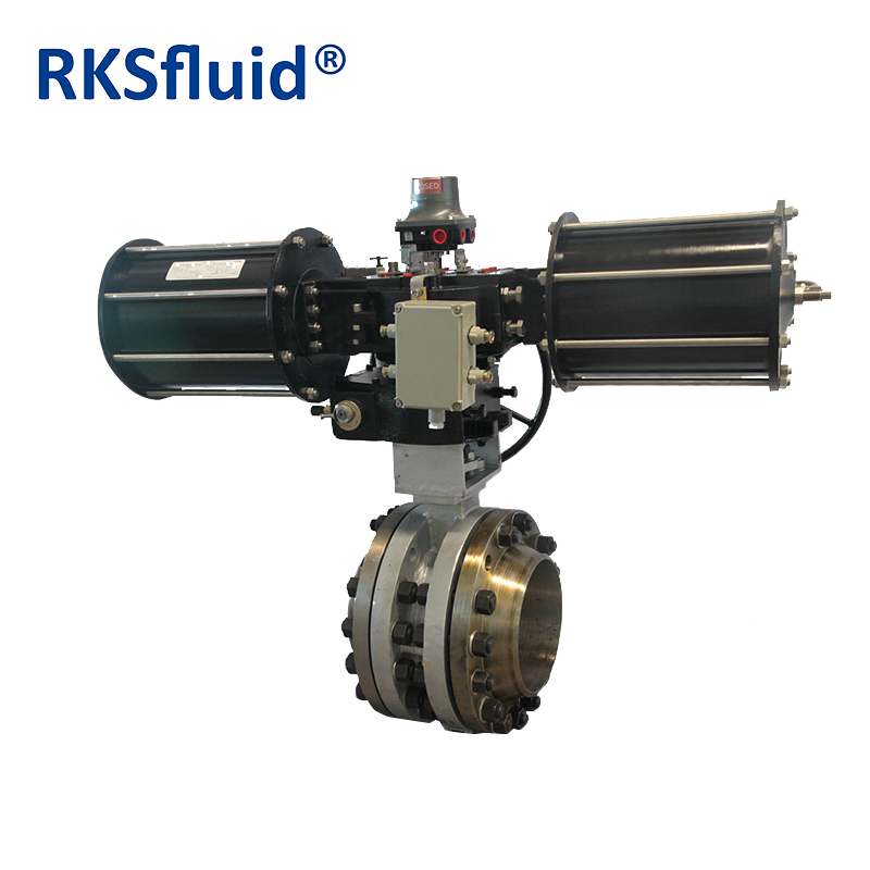 Pneumatic actuator triple eccentric offset butterfly valve