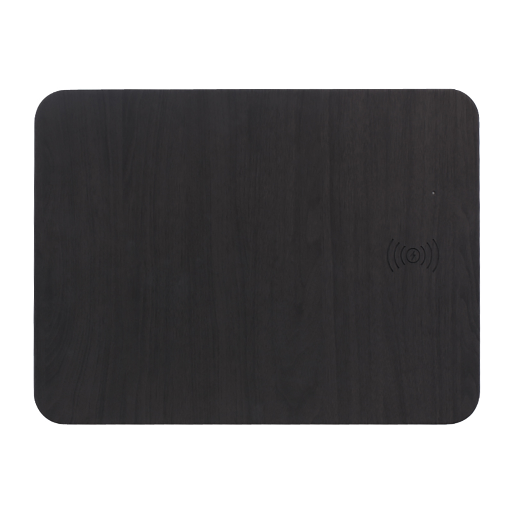 Tapete de rato sem fio rápido do carregador de Qi eco-amigável com superfície personalizada do plutônio da cor de madeira para todos os dispositivos compatíveis com Qi (MH-D82)