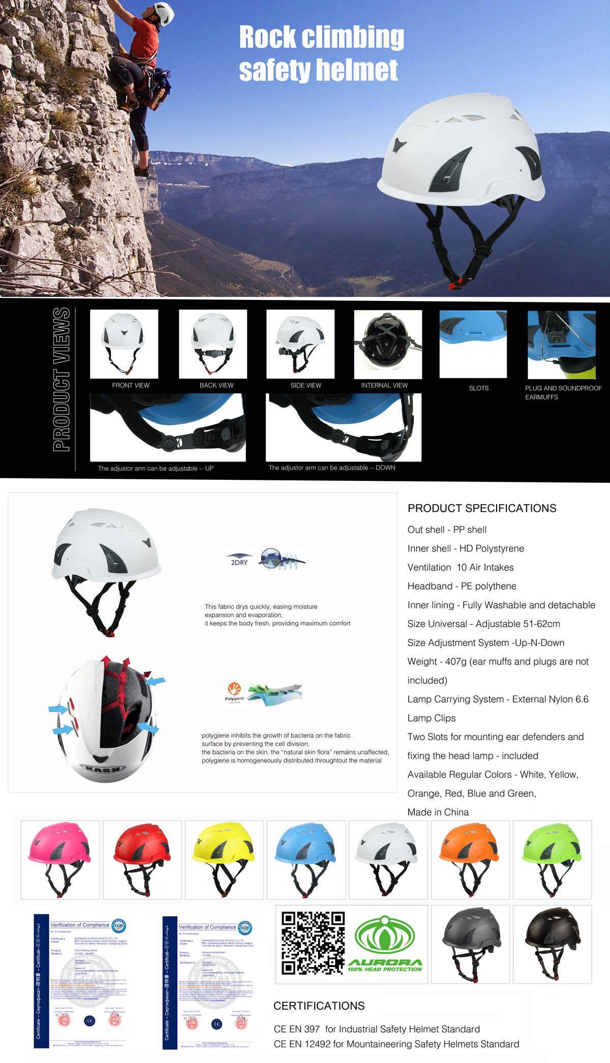en12492 climbing helmet