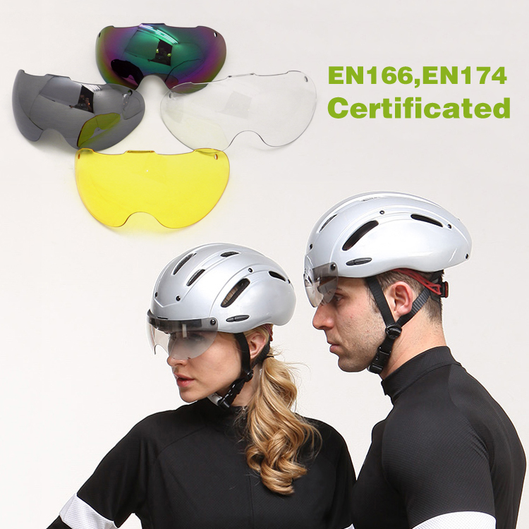 EPS TT bike casco con occhiali, breve tempo di coda di prova casco bicicletta, TT Aero Track casco ciclismo