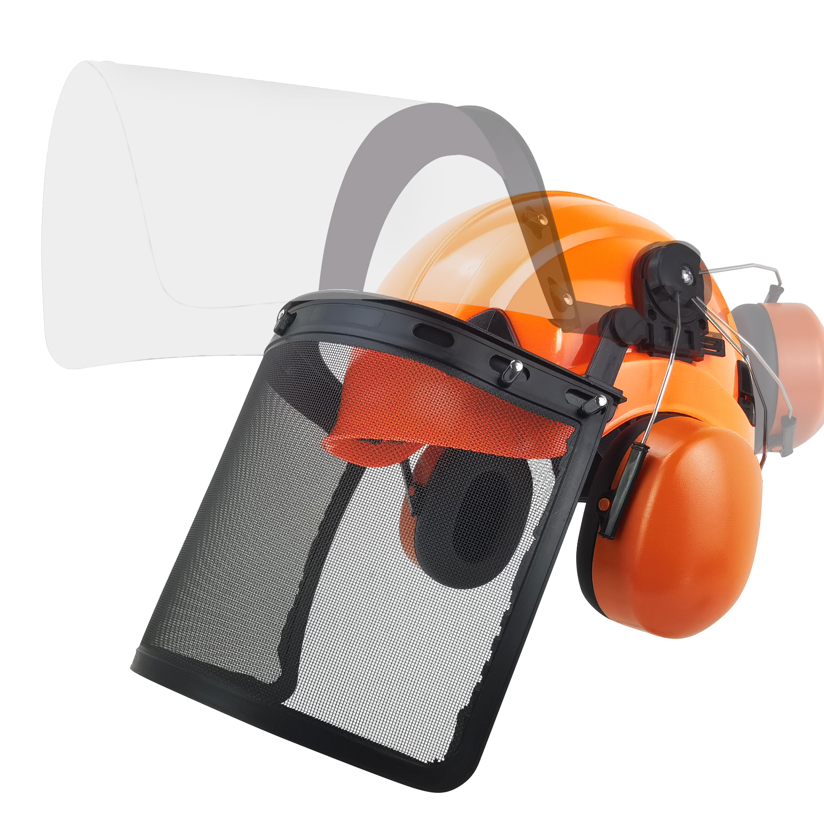 Cappello da silvicoltura con scudo del viso e manicotti per le orecchie 3 in 1 CE EN397 Casco da casco di sicurezza forestale