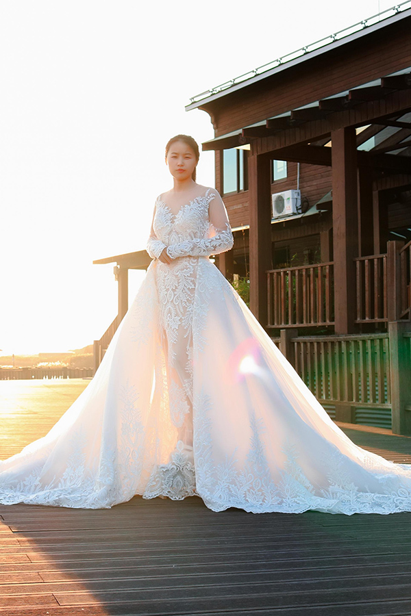 2019 najnowszy projekt suknia ślubna suknia ślubna z kości słoniowej vestido de noiva z odpinanym pociągu