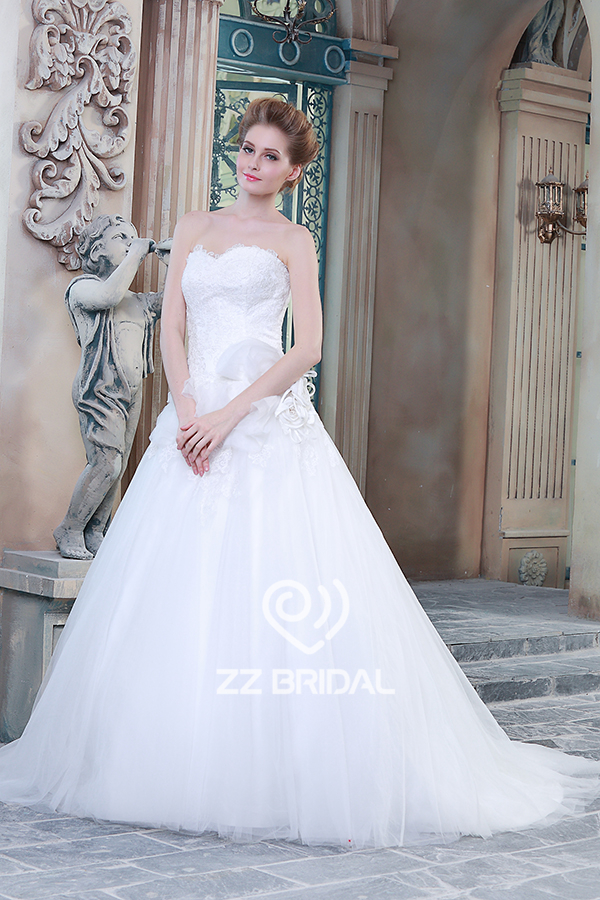 Modny kochanie dekolt bez pleców ręcznie kwiaty producentem weselnych