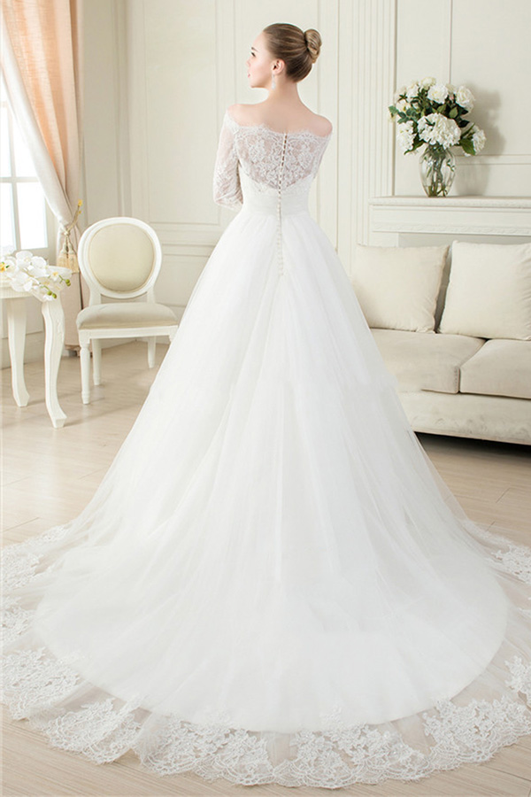 Serviço de OEM Muçulmano Manga Comprida Real foto sheer A Linha Vestido De Noiva Vestidos De Novia