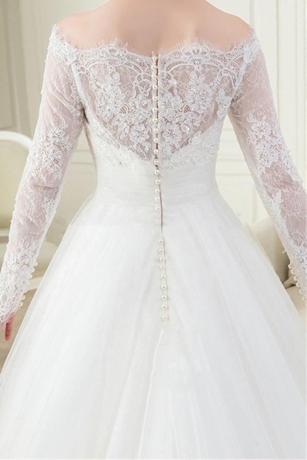 Serviço de OEM Muçulmano Manga Comprida Real foto sheer A Linha Vestido De Noiva Vestidos De Novia