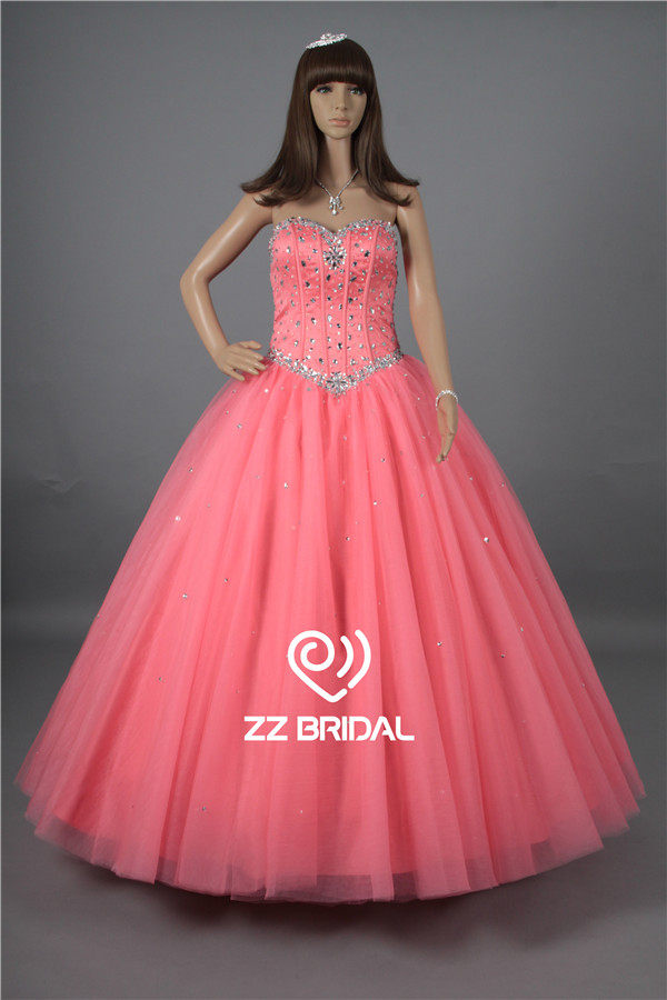 Najwyższej jakości koralikami dekolt ukochaną quinceanera suknia balowa suknia dostawca