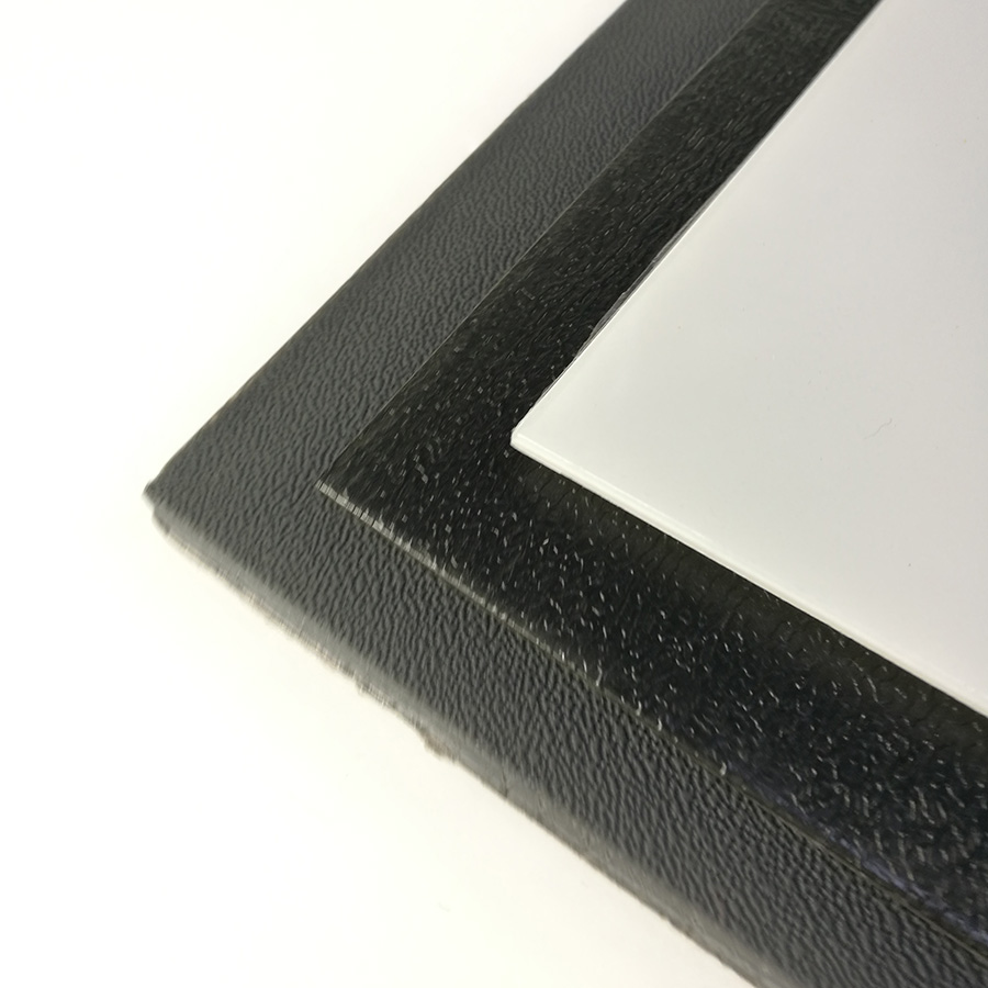 Folha de HDPE em plástico de polietileno de alta densidade com textura de preto branco