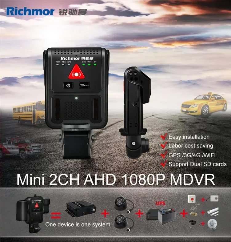 4 channel 1080P GPS 3G 4G Wifi mini size mdvr Black Box Car mobile DVR