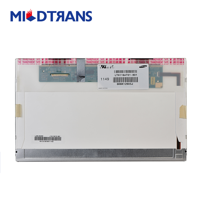 1: 11.6 "SAMSUNG WLED arka aydınlatma dizüstü kişisel bilgisayar / m2 200 ° C / R 768 cd × 500 ekran LTN116AT01-801 1366 LED
