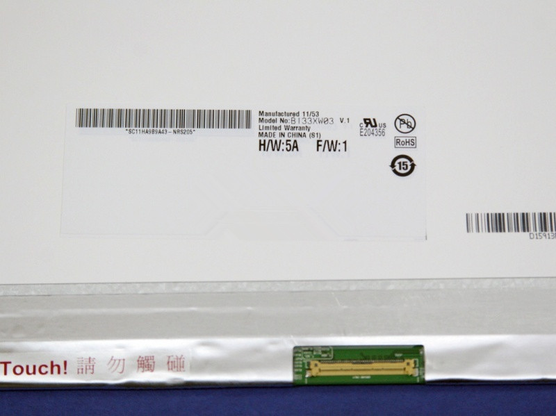 13.3 pollici 1366 * 768 opaco spessore 40pins LVDS B133xW03 V1 schermo del computer portatile