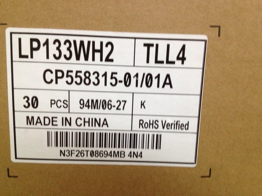 13.3 بوصة 1366 * 768 ضئيلة سميكة 40Pins LVDS LP1333WHWH2-TLL4 شاشة الكمبيوتر المحمول