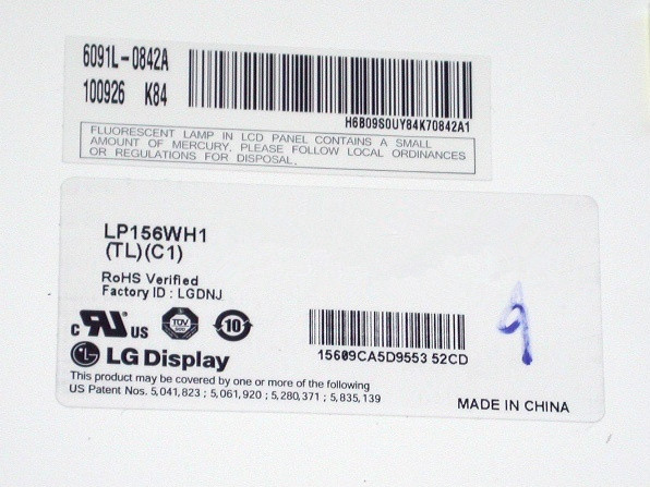 15.6" LG Display CCFL backlight notebook computer LCD panel LP156WH1-TLC1 1366×768 cd/m2 220 C/R 400:1