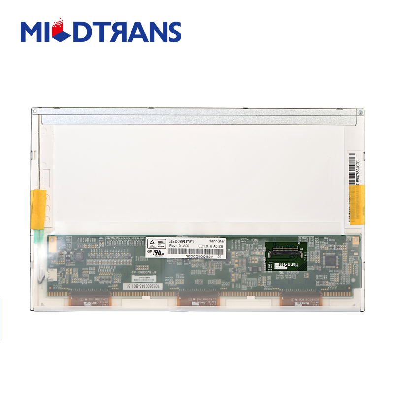8.9 "Hannstar WLED-Backlight Notebook-Personalcomputers LED-Bildschirm HSD089IFW1-A00 1024 × 600 cd / m2 220 C / R 500: 1