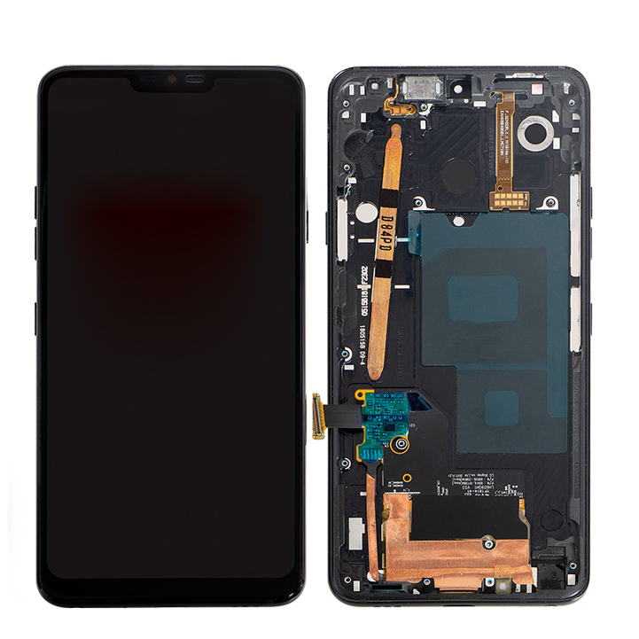 Çerçeve ile LCD Ekran Dokunmatik Ekran Digitizer Meclisi için LG G7 G710 Telefon LCD Beyaz / Siyah