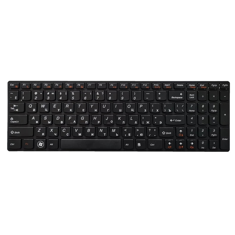 Teclado ruso para Lenovo G580 Z580 Z580A G585 Z585 RU Teclado portátil del marco negro