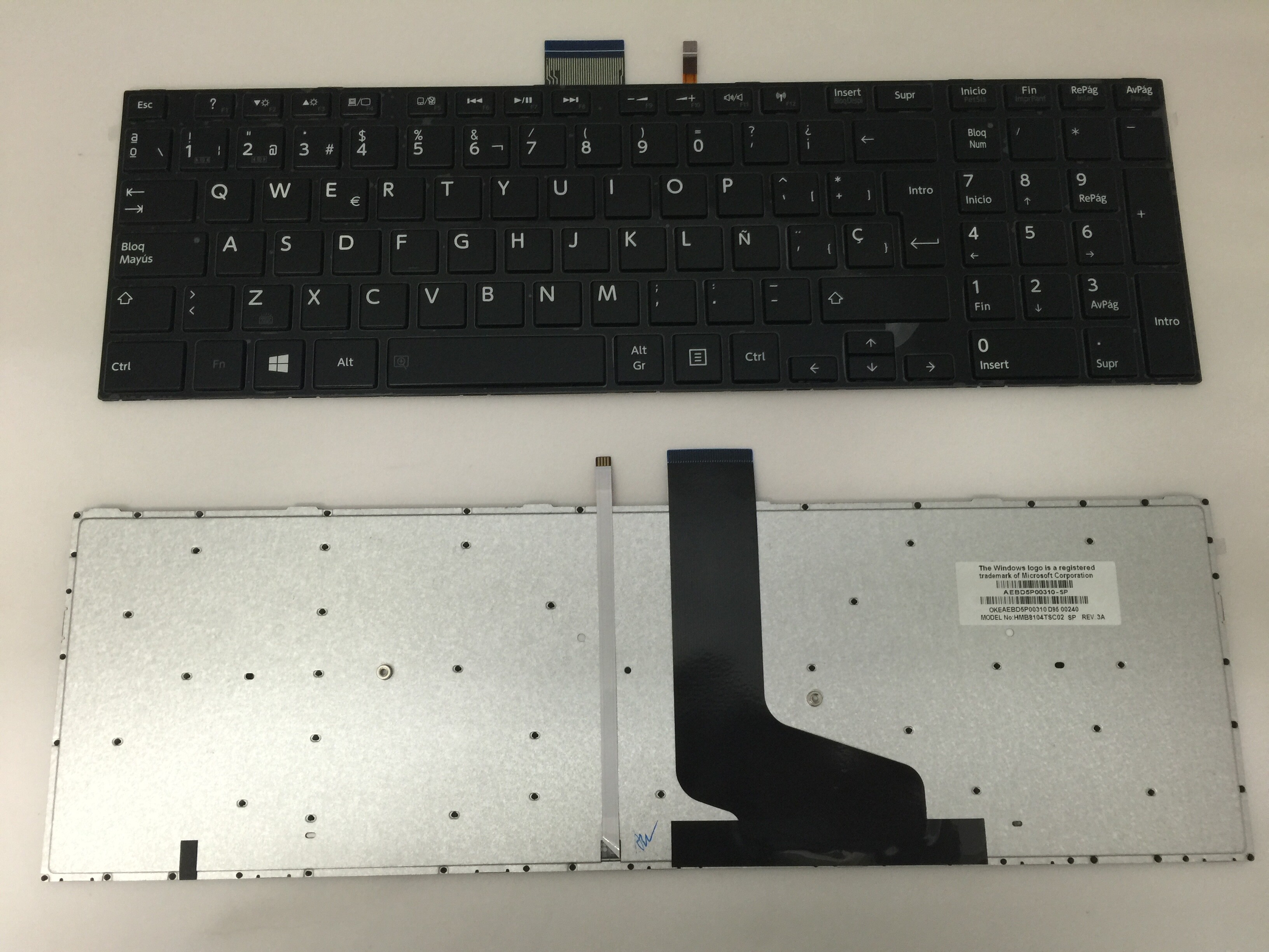 Teclado del ordenador portátil del SP para Toshiba S55