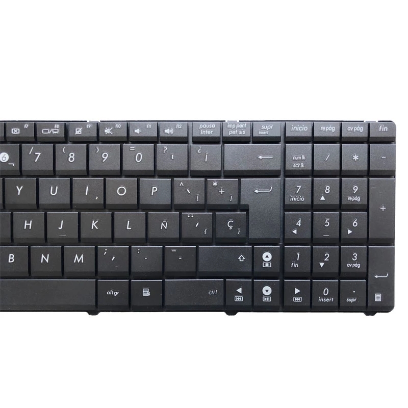스페인어 노트북 키보드 asus x53 x54h k53 a53 n53 n60 n61 n71 n73s n73j p52 p52f p53s x53s a52j x55v x54hr x54hy n53t black