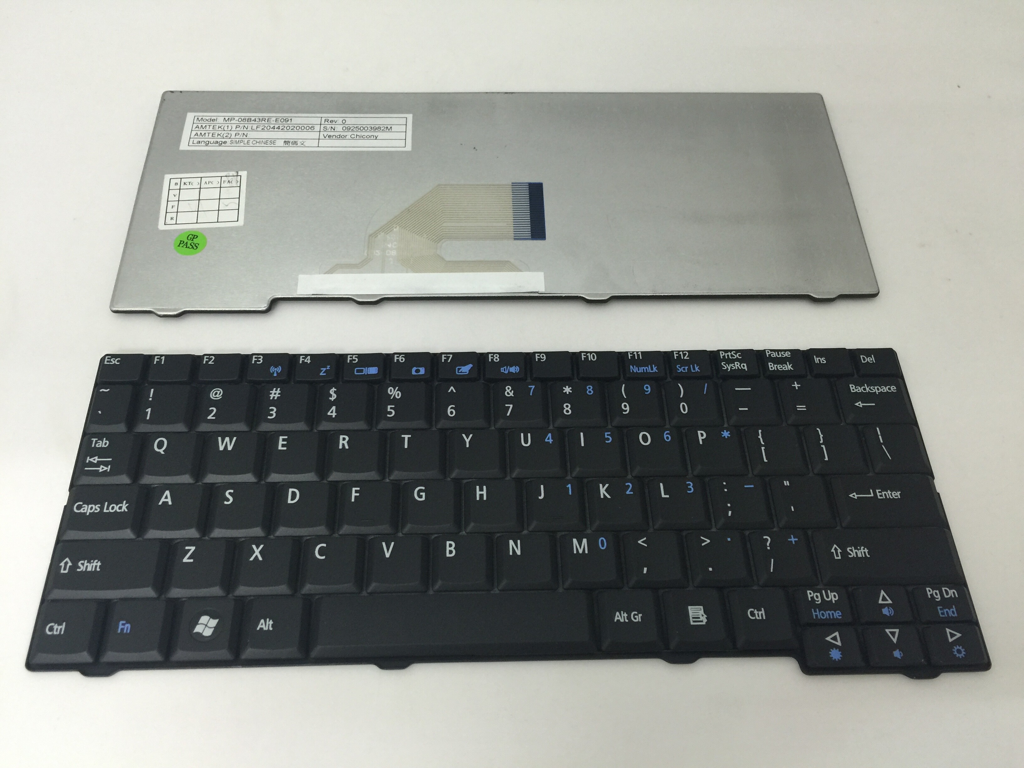 Acer 531 için ABD dizüstü klavye