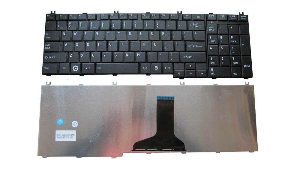 Teclado del ordenador portátil de los e.e.u.u. para Toshiba C650