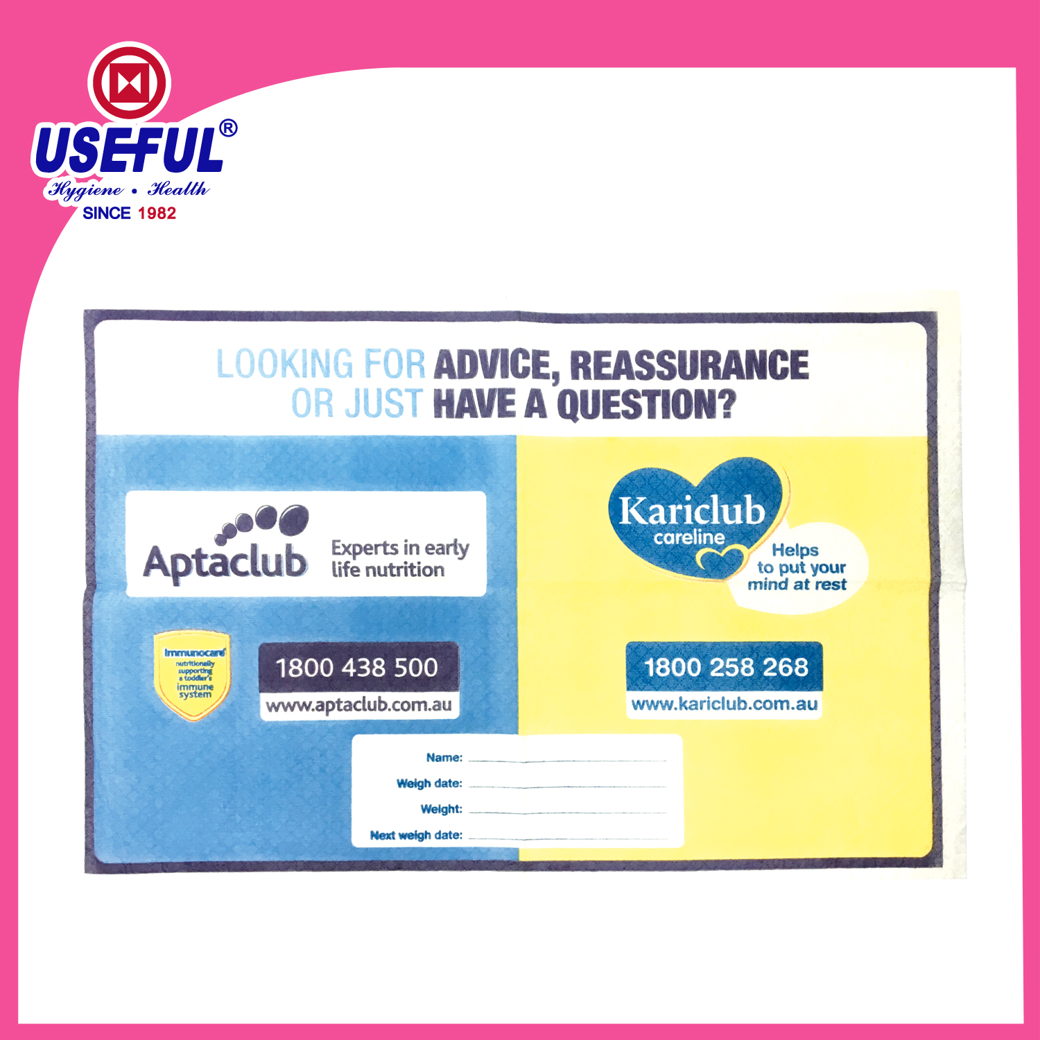 2 ply Disposable Baby Scale Liner for Promotion